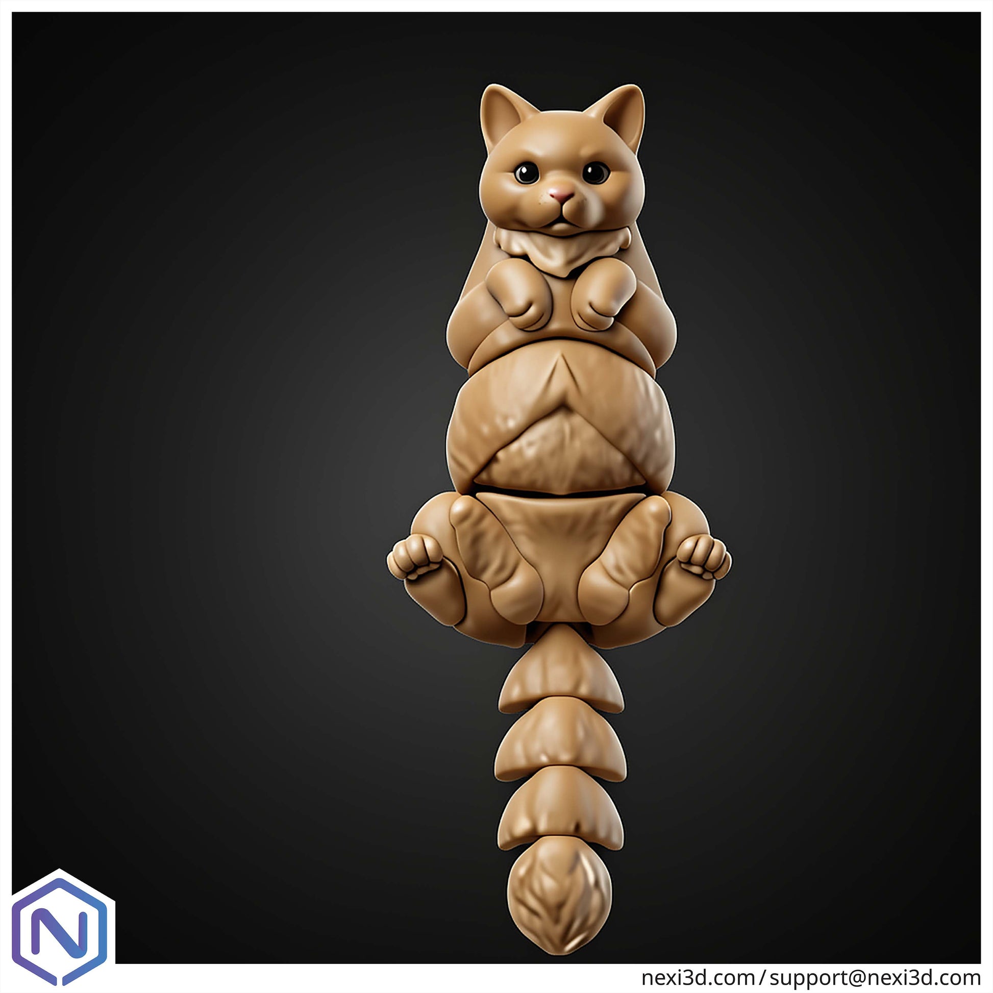 NEXI3D STL Files Brown Cat