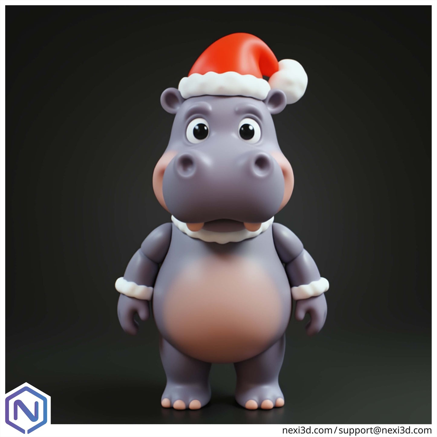 NEXI3D STL Files Christmas Hippo